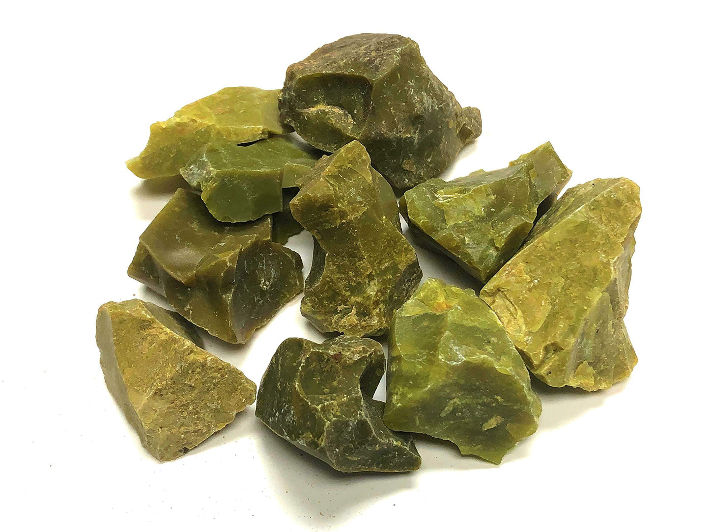 Zentron Crystal Collection: Natural Rough Green Opal Stones with Velvet Bag
