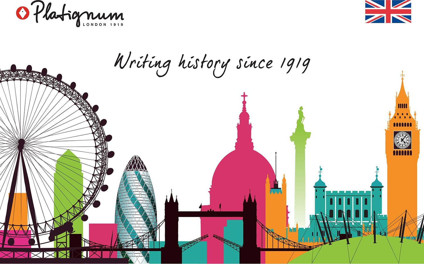 Platignum Studio Silver Gift Box Includes Fountain Pen - Ink - Blue - Parent ASIN