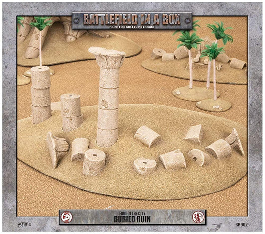 Battlefield In A Box: Forgotten City Buried Ruin, Includes Pre-Painted Buried Ruin Hill With 3 Pillars, 35mm Terrain, Gale Force Nine, Tabletop Ready Scenery, Roleplaying Game Terrain, RPG Accessories