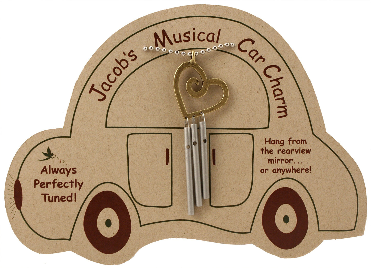 Jacob's Musical Car Charm, Heart, Mini Wind Chime