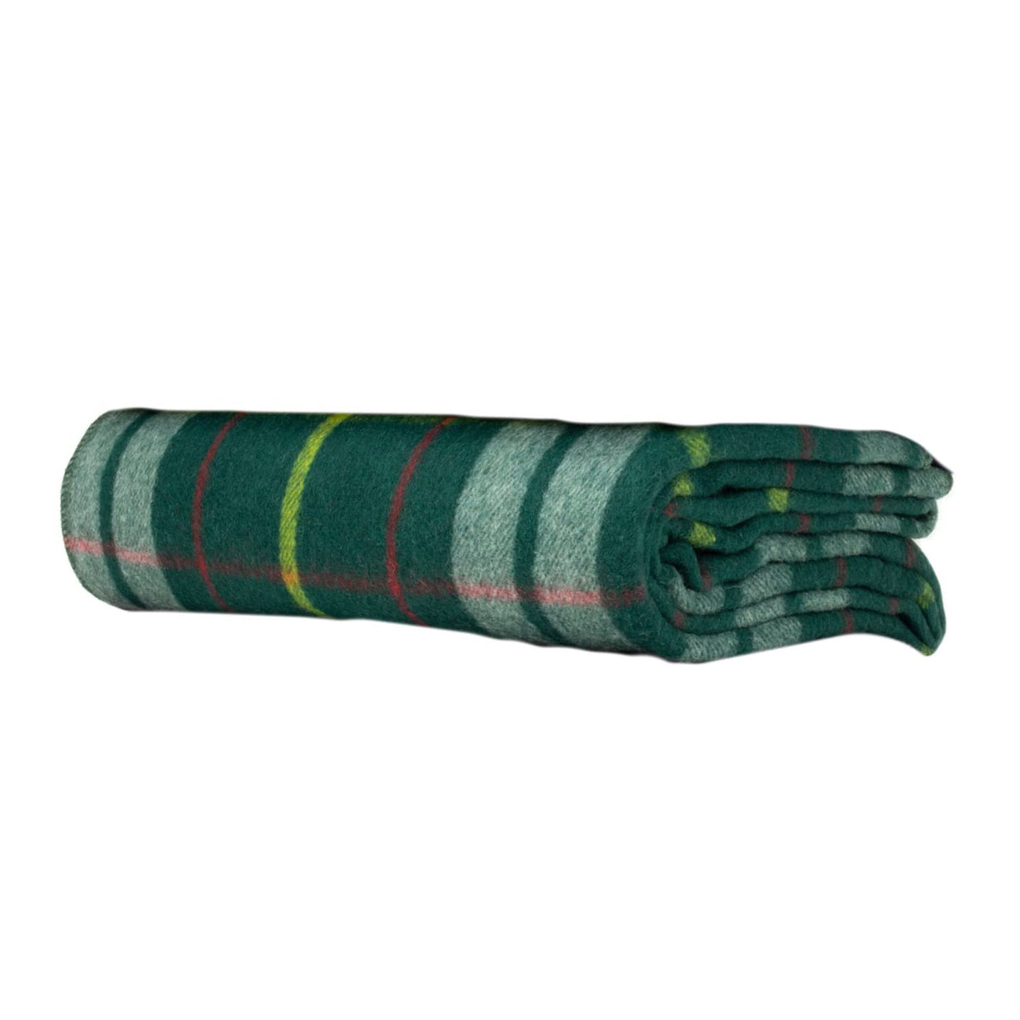 swiss link Swiss Link Military Surplus 90 x 62 Inch Insulating Indoor Outdoor Stain, Flame, and Water Resisting Classic Wool Plaid Washable Throw Blanket, Green, Green Plaid