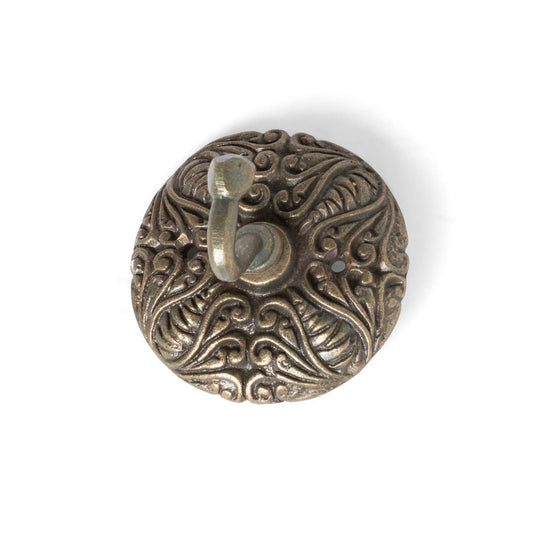 Park Hill Collection Scroll Antique Brass Wall Hook, 3-inch Height, Metal, for Home, Office, Room Decor Use