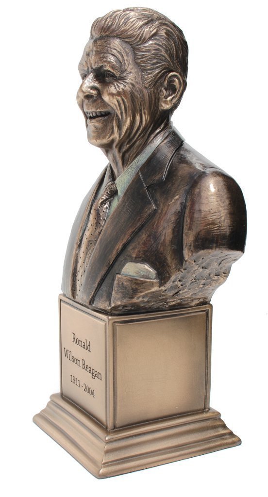 Ronald W. Reagan Bust Statue Cold Cast Bronze 7 1/2 Inch Tall