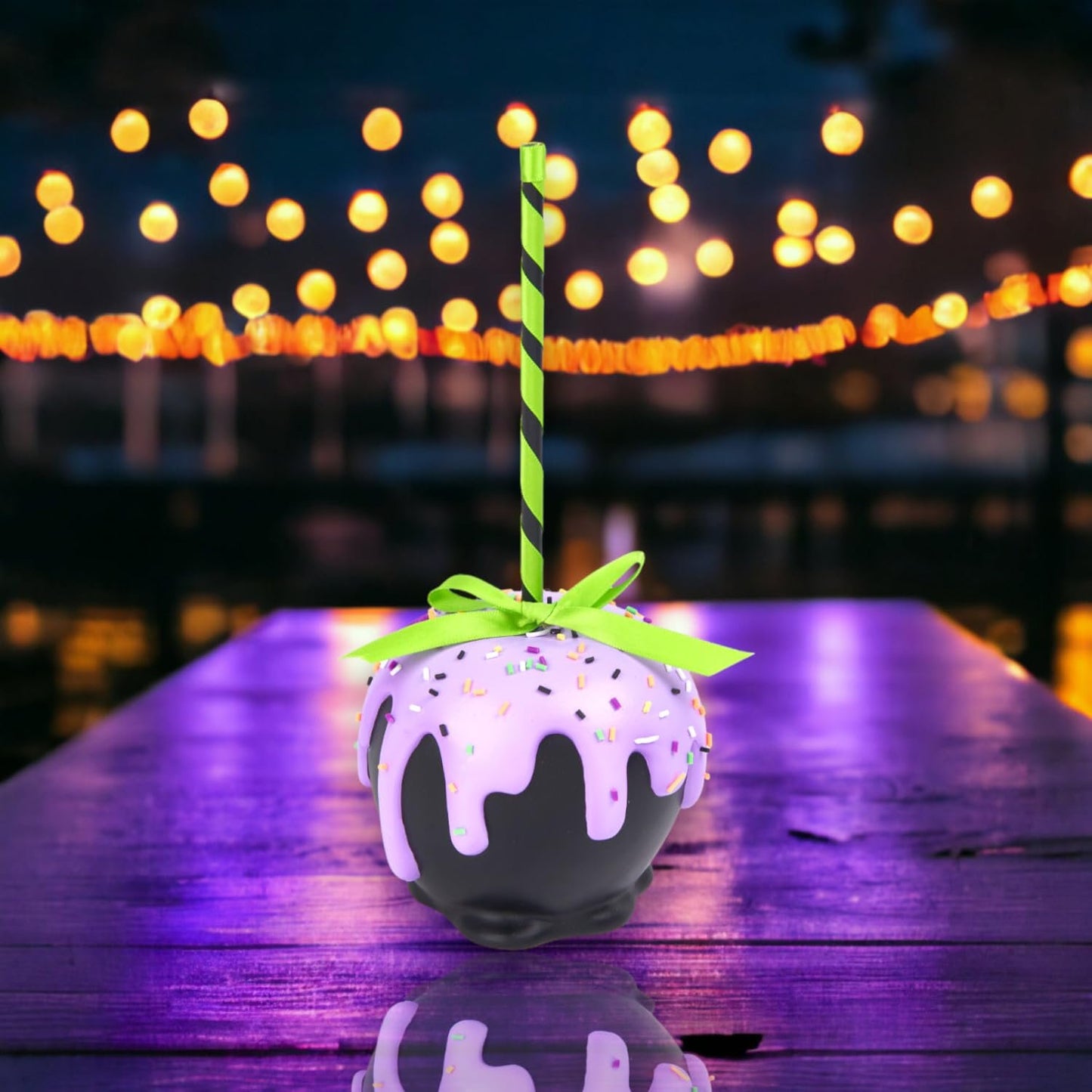 December Diamonds Halloween Carnival 9-Inch Purple Candy Apple