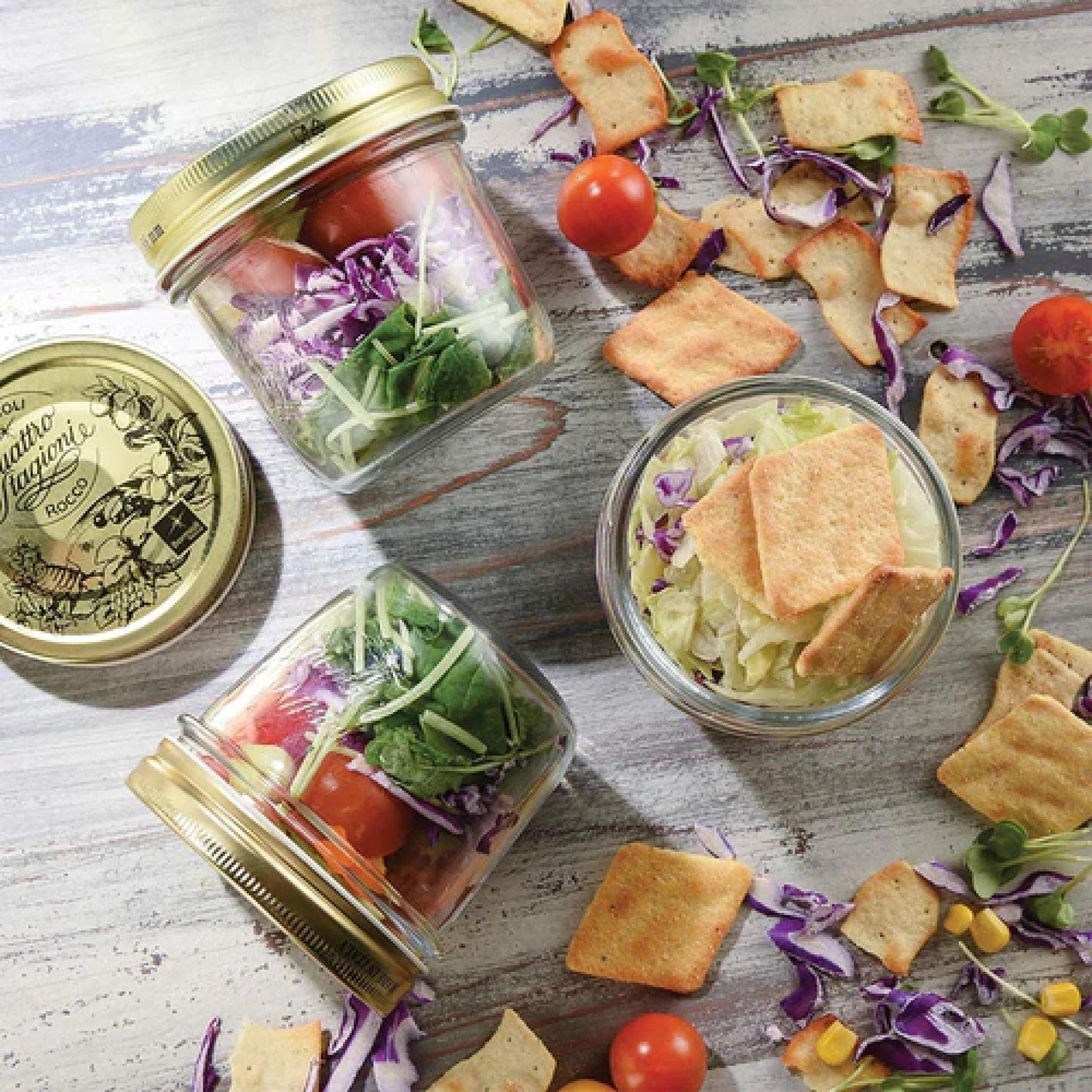 Bormioli Rocco Quattro Stagioni Set of 4 Clear Airtight Mason Jars - Made in Italy