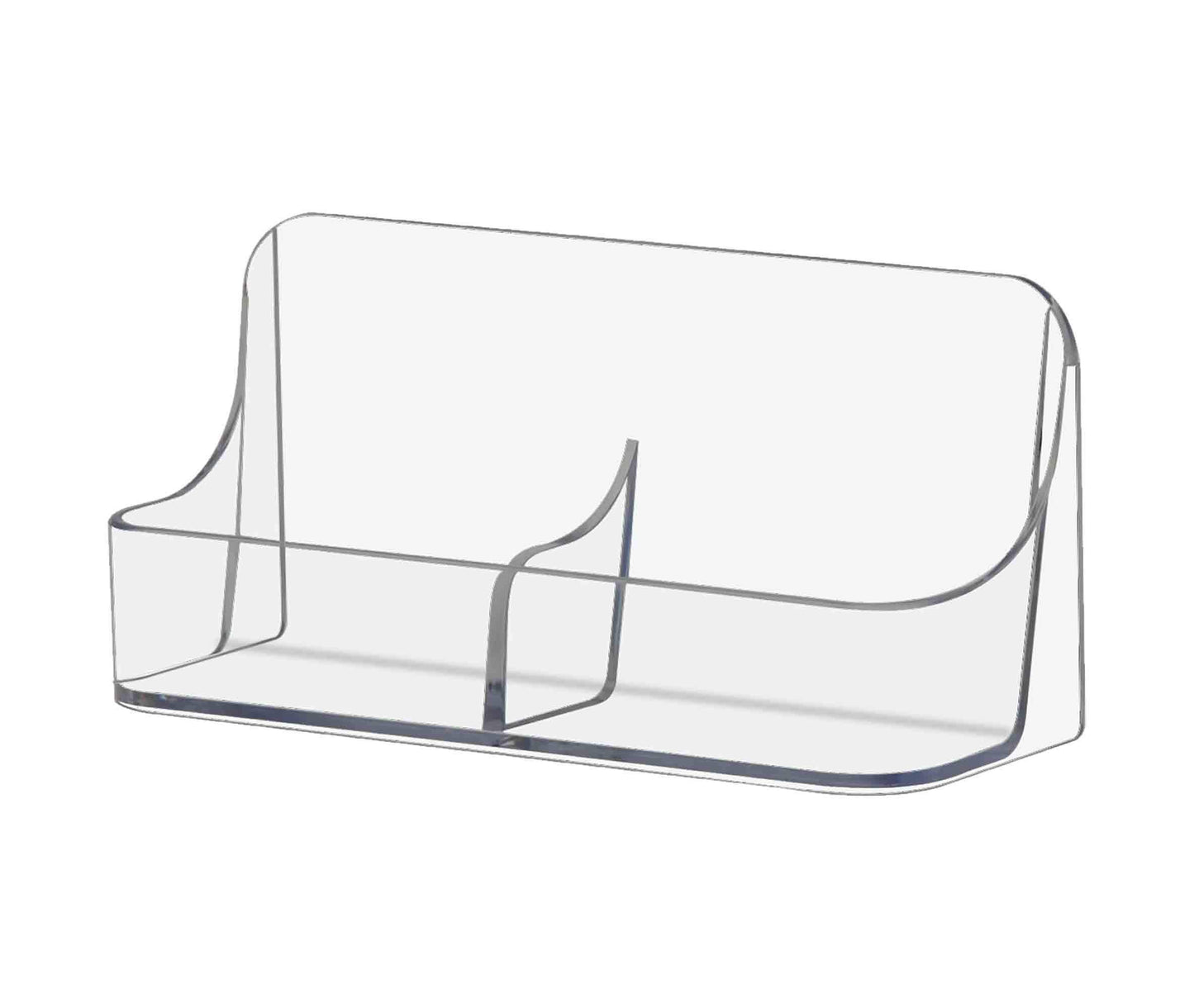 Marketing Holders Business Card Holder Counter 2" x 3.5” Vertical Two Pocket Acrylic for Law Firms Real Estate Offices Accounting Firms Insurance Agencies Trade Shows and Exhibitions Clear