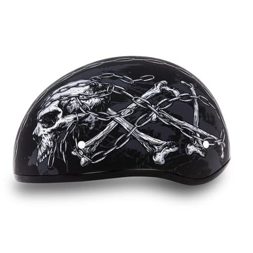 Daytona Helmets Half Skull Cap Motorcycle Helmet – DOT Approved [Graphics]…