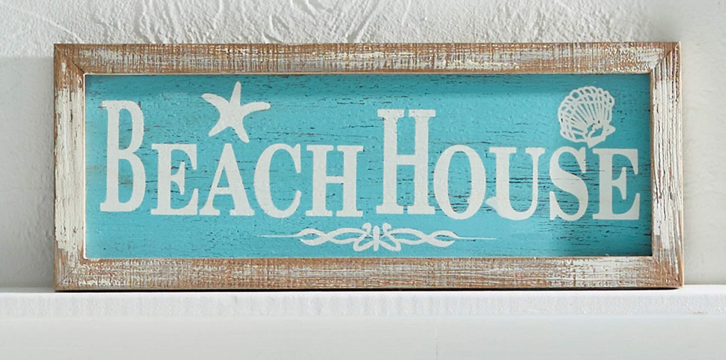Beachcombers Beach House Framed Coastal Plaque Sign Wall Hanging Decor Decoration For The Beach Multi