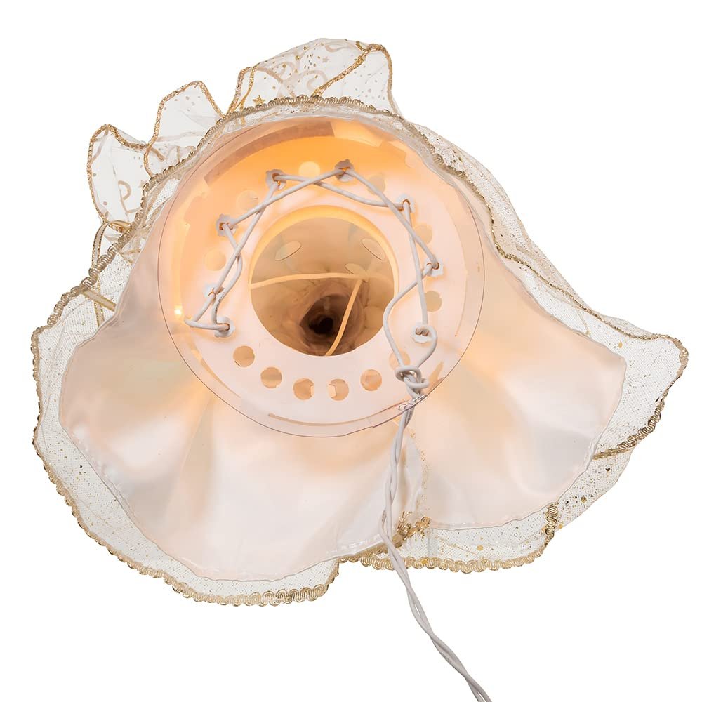 Kurt Adler 12-Inch UL 10-Light Ivory & Gold African American Angel Treetop