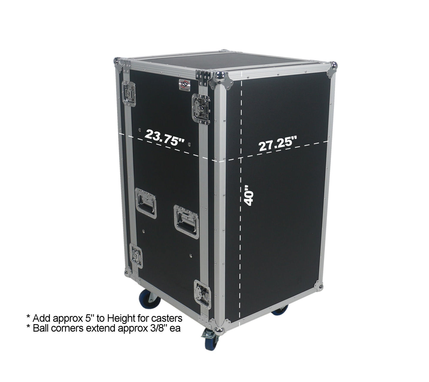 20 Space (20U) ATA Rack Amp Road Shock Mount Case (20" Deep) w/ Casters
