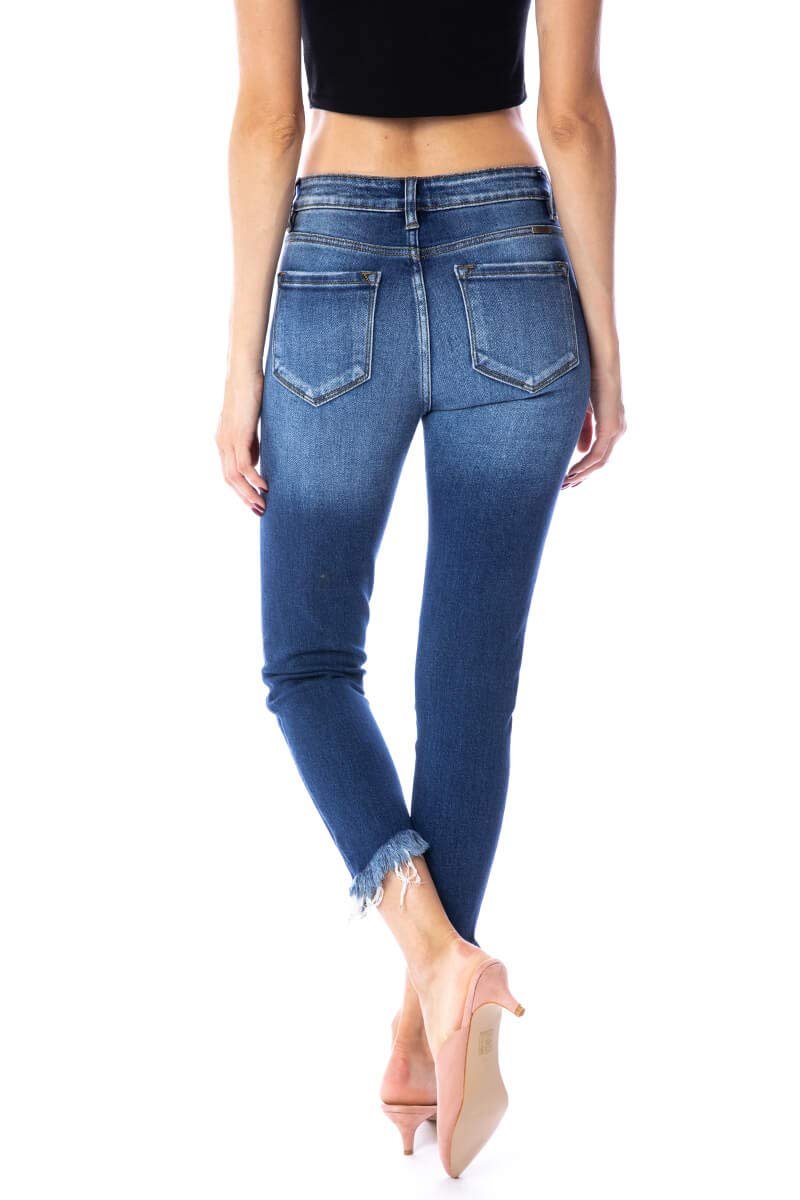 Kan Can Women's High Rise Ankle Skinny Jeans