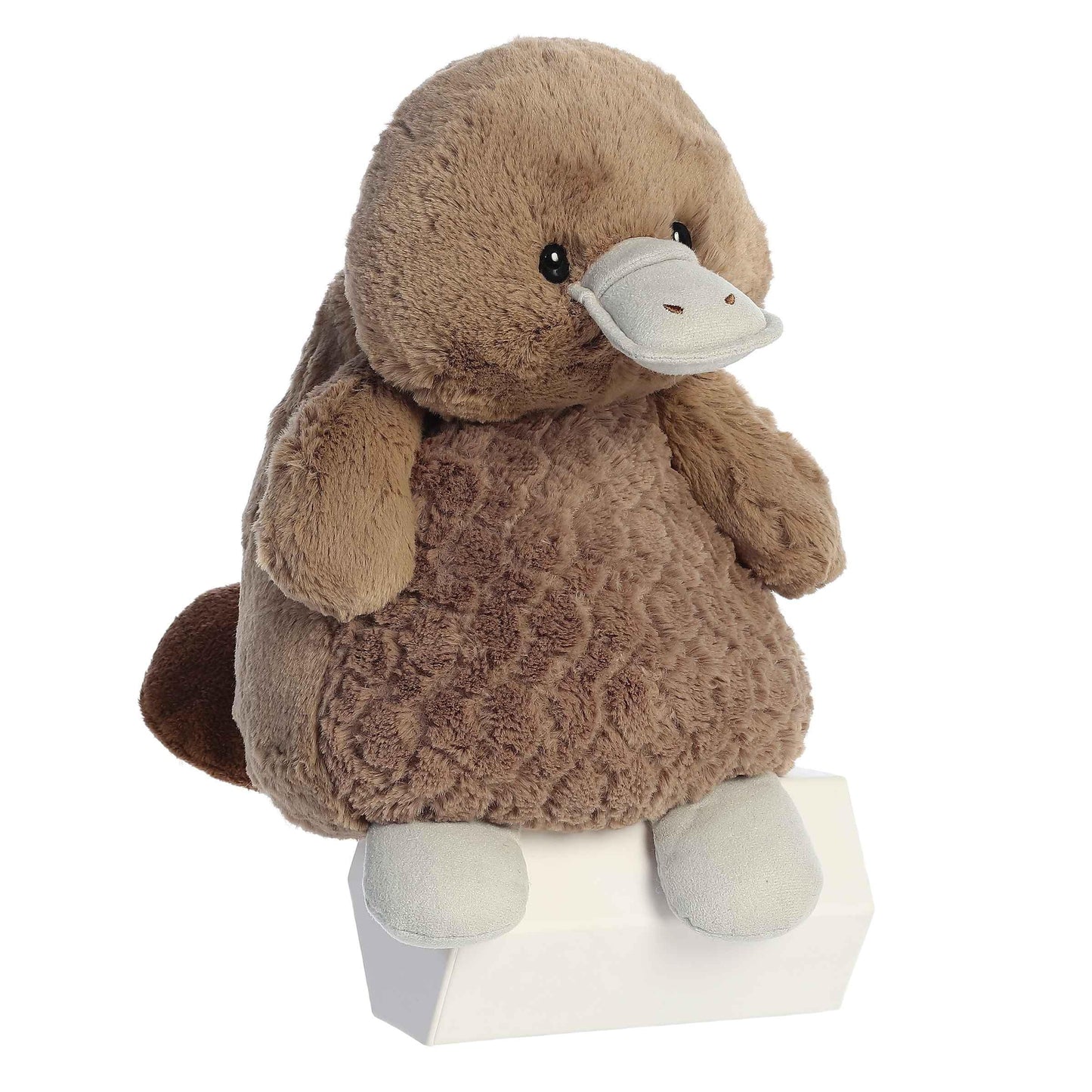 Aurora® Cuddly Huggle Pals Peaceful Platypus™ Stuffed Animal - Weighted Comfort - Endless Snuggles - Brown 12.5 Inches