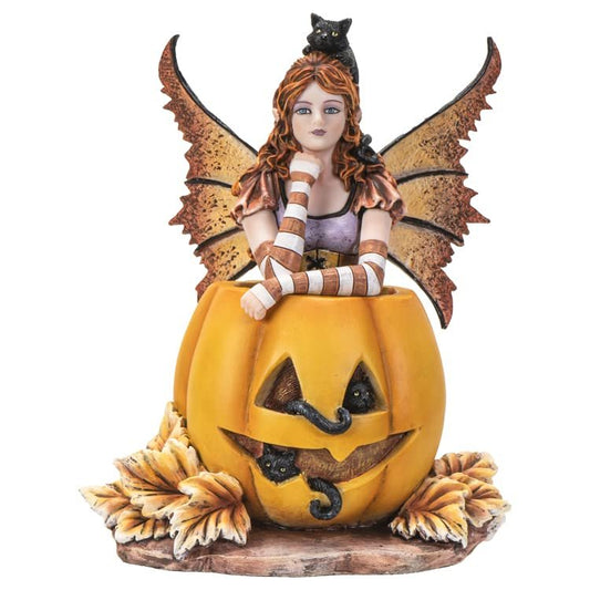 Pacific Giftware Mischief Pumpkin Fairy Statue, Miniature Garden Figurine, Outdoor or Indoor Decoration Accessories, Desk Table Decor Office Work 5.31" X 4.13" X 6.88"