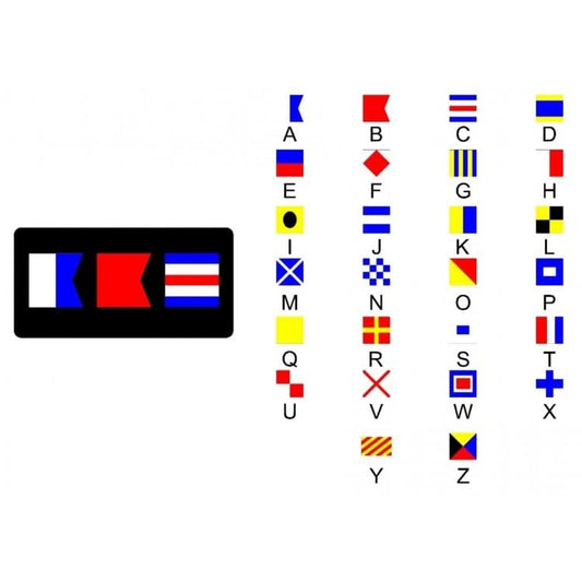 Nautical Three Flags On Black Photo License Plate