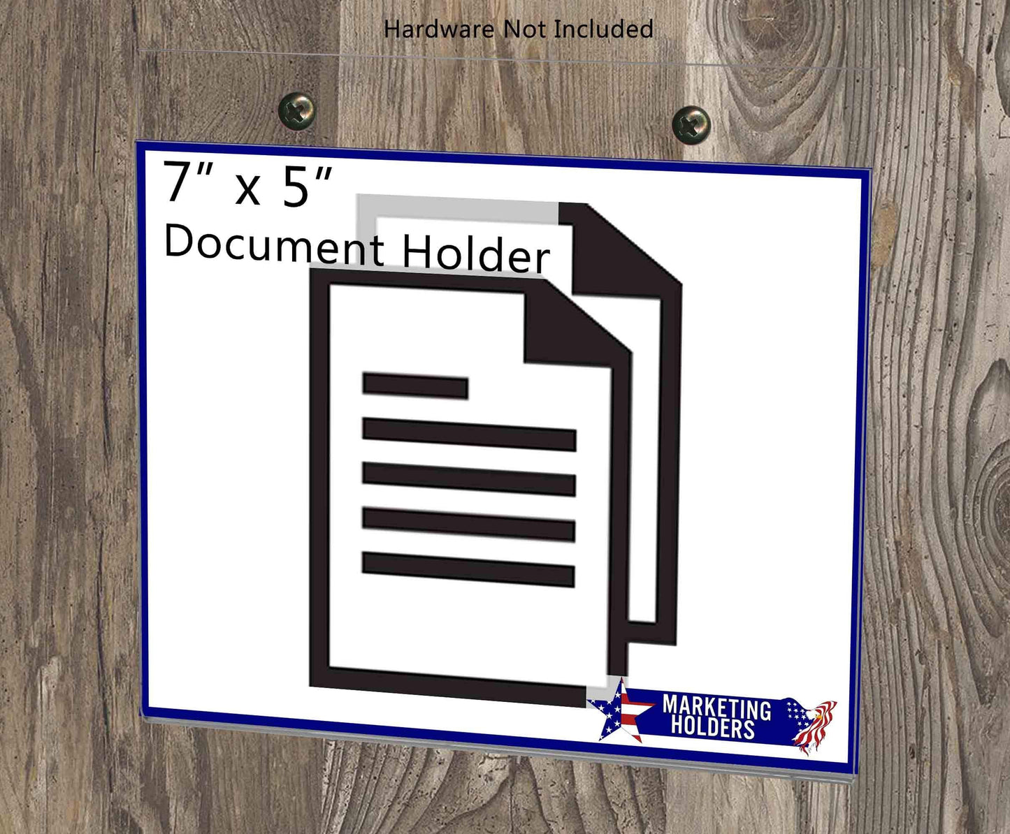 6 Pack 7” x 5” Wall Sign Holder with Hardware Clear Acrylic Notice Advertisement Party Lists Display Horizontal Retail Store Signage Sleeve by Marketing Holders