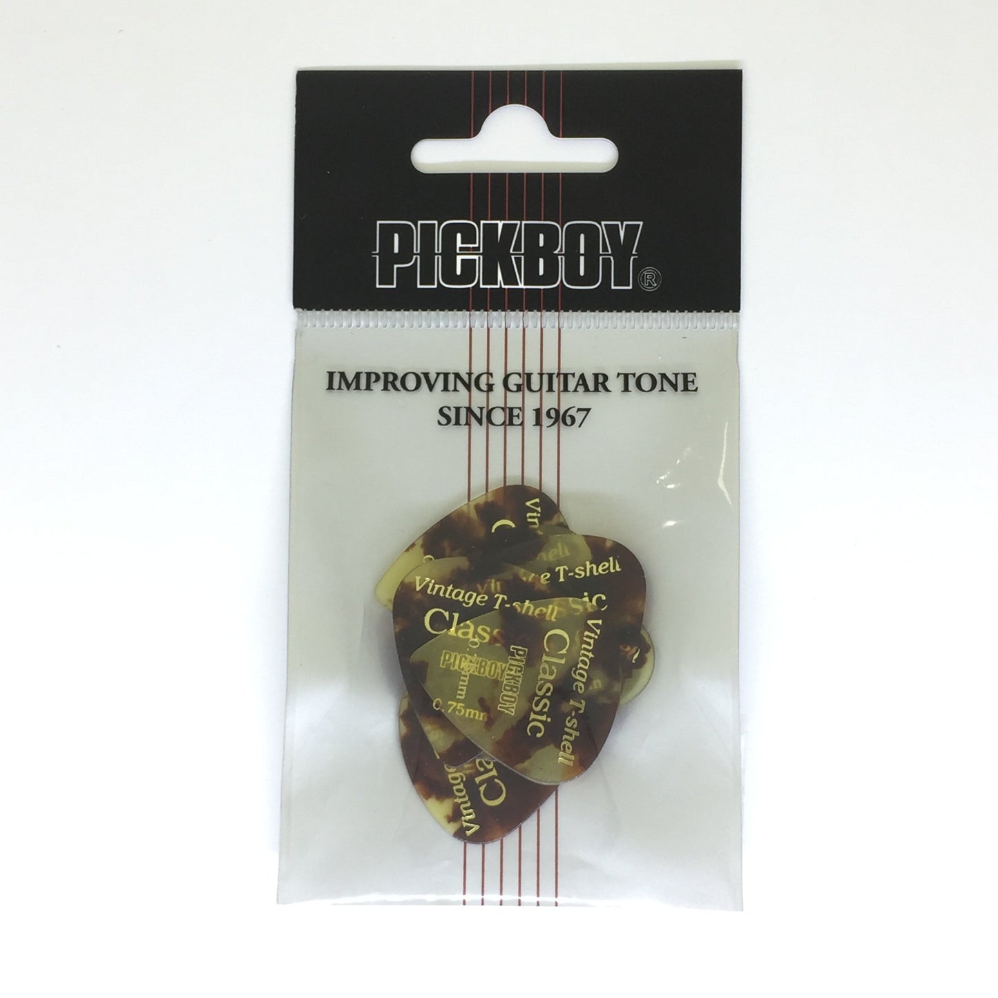 Pickboy Vintage Pick, Tortoise-Shell, Cellulose, 0.75mm, 10 picks
