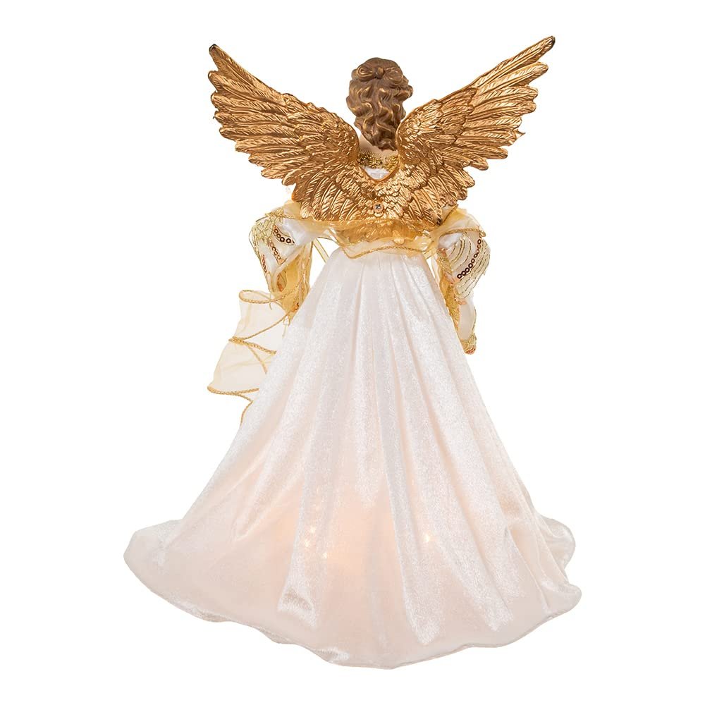 Kurt Adler 16-Inch Ivory/Gold Angel Tree Topper