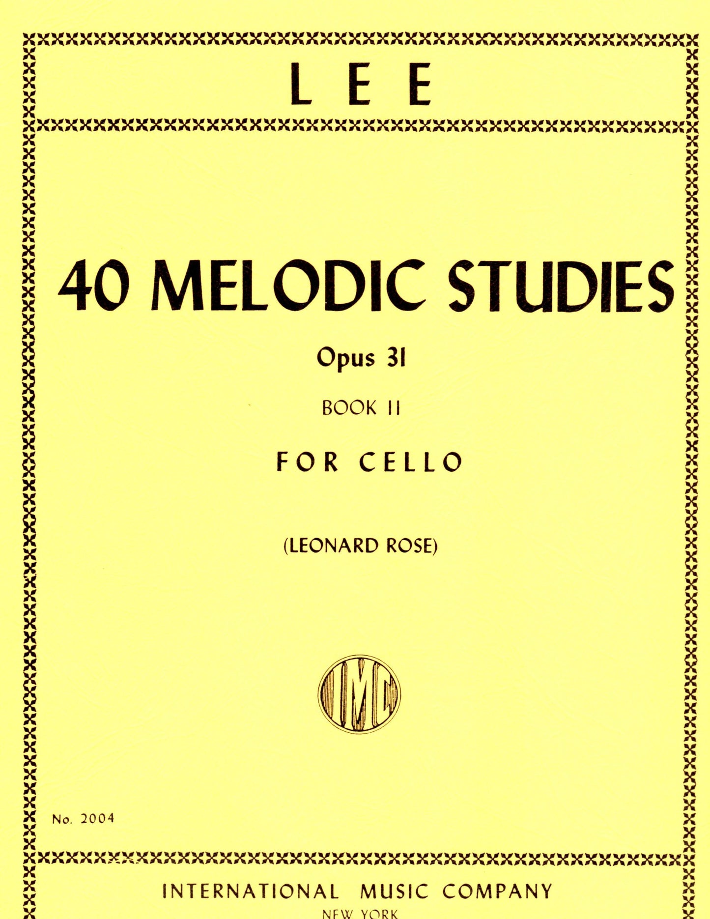 Lee, Sebastian - 40 Melodic Studies, Op. 31, Volume 2 (Nos. 23-40) - Cello solo by International