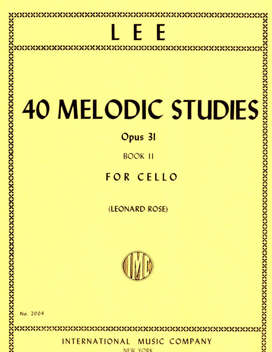 Lee, Sebastian - 40 Melodic Studies, Op. 31, Volume 2 (Nos. 23-40) - Cello solo by International