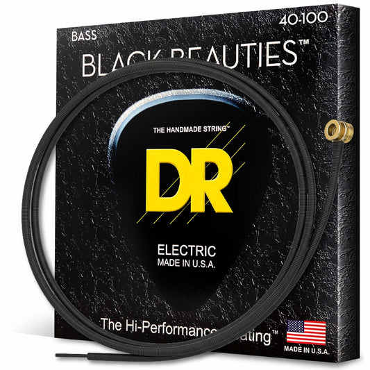 DR Strings BLACK BEAUTIES™ - BLACK Coloured Bass Strings