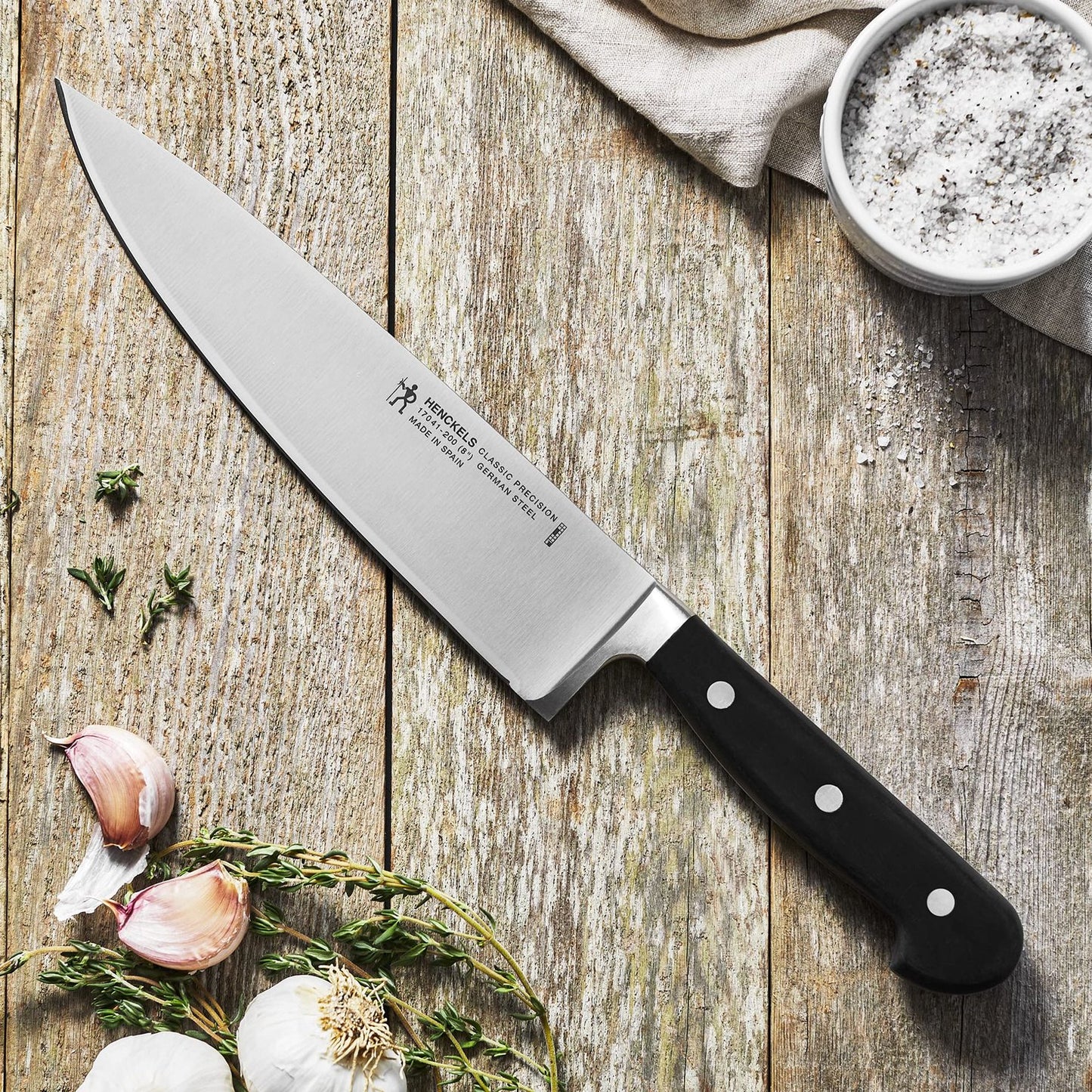 HENCKELS Classic Precision Razor-Sharp 8-inch Chef Knife, German Engineered Informed by 100+ Years of Mastery