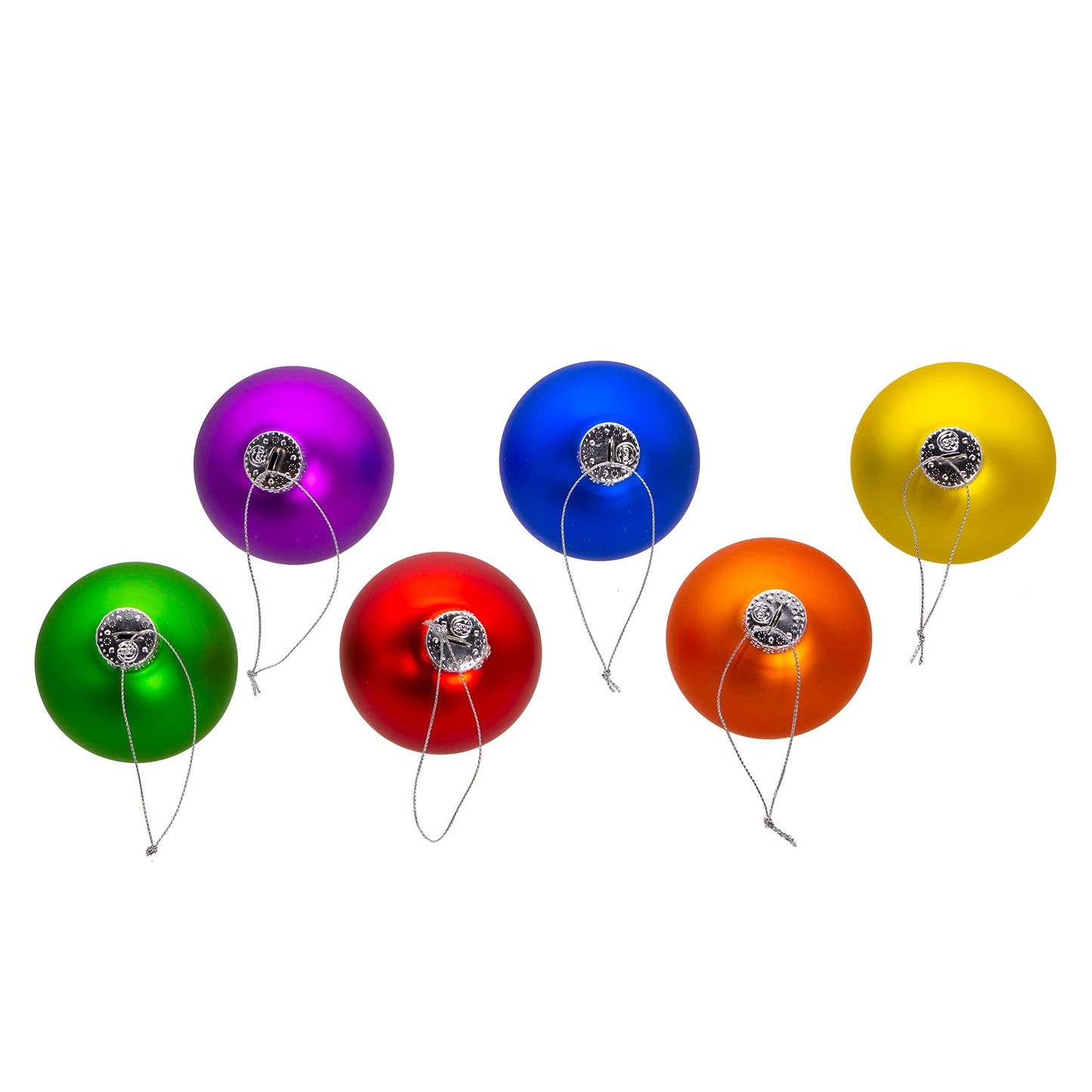 Kurt Adler 80MM Glass Matte Pride 6-Piece Ball Ornament Set