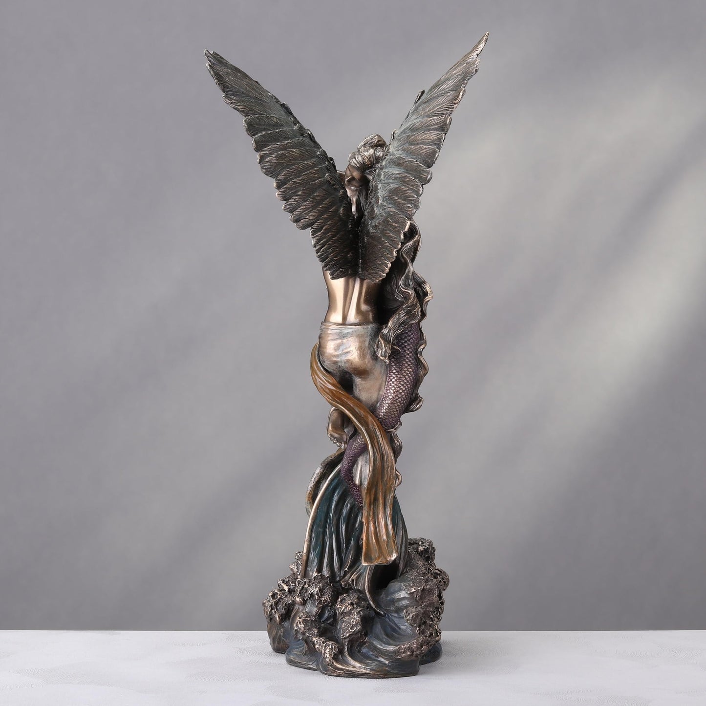 Veronese Design 12 Inch Mermaid Angel Lover Statue Impossible Love by Selina Fenech Cold Cast Resin Bronze Finish Sculpture