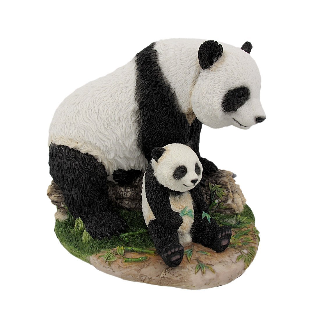 8 Inch Animal Figurine Sitting Panda Bear and Cub Collectible Display
