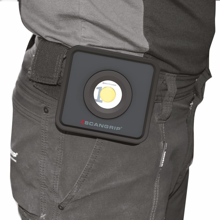 SCANGRIP NOVA MINI, Rechargeable Handheld COB LED Floodlight, 1000 Lumen, Ergonomic SMART GRIP 4-in-1 system, Compact, Strong Built-in Magnet, Belt Clip, Stepless Dimmer, Waterproof (IP65)