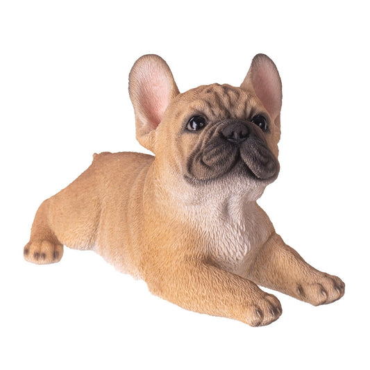 Pacific Giftware Playful French Bulldog Firguine Realistic Tan Frenchie Dog Statue Unique Collectible Decor Gift for Pet Lovers and Home Decor 8" Long