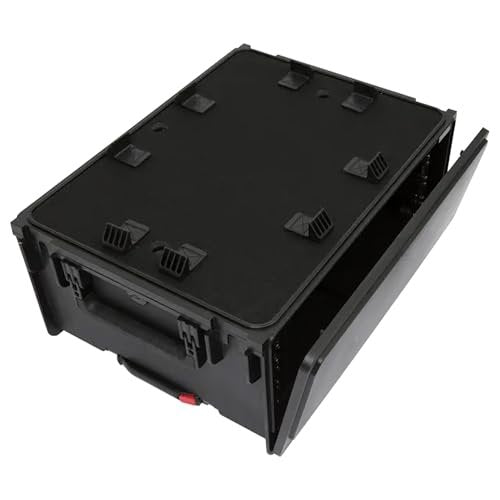 SKB Studio Flyer Rack Case 4U - Durable Mobile Studio Solution with Injection Molded Shell, TSA Locks, and Wheels for Musicians, DJs, and Producers - Securely Transport and Protect Your Gear