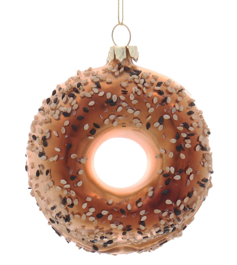Cody Foster & Co Everything Bagel Glass Ornament 3 3/4"