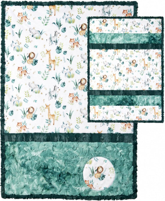 Shannon FABRICS Minky Lullaby Jungle Rumble Cuddle Kit Quilt Kit