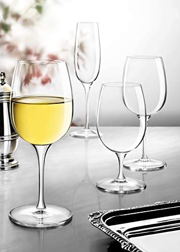 Luigi Bormioli Palace 8 oz Flute for Sparkling Wine/Champagne/Prosecco/Cava/Lambrusco Glasses (Set Of 6) : Ultra Clear Glass, Laser Cut Rim, Lead-Free, Elegant Drinking Glassware