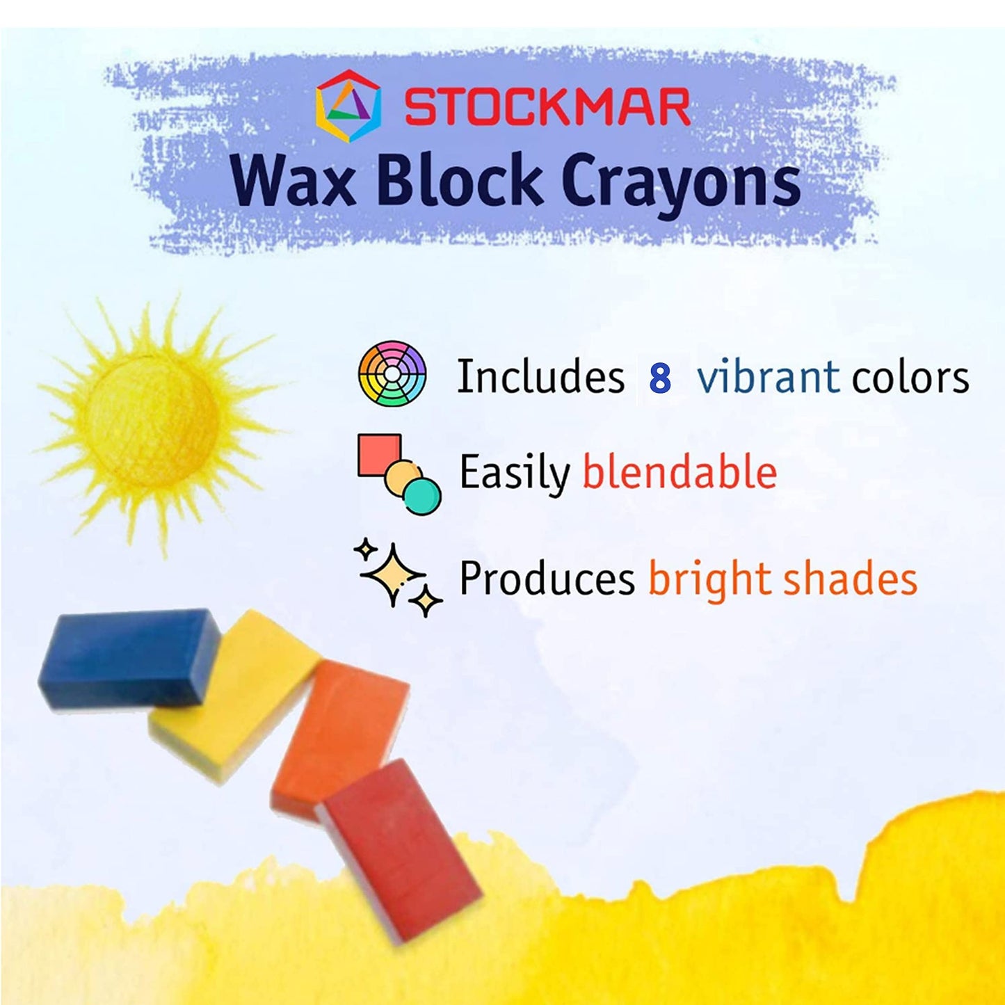 STOCKMAR 204884258 Waterproof Beeswax Blocks in Tin, 8 Blocks