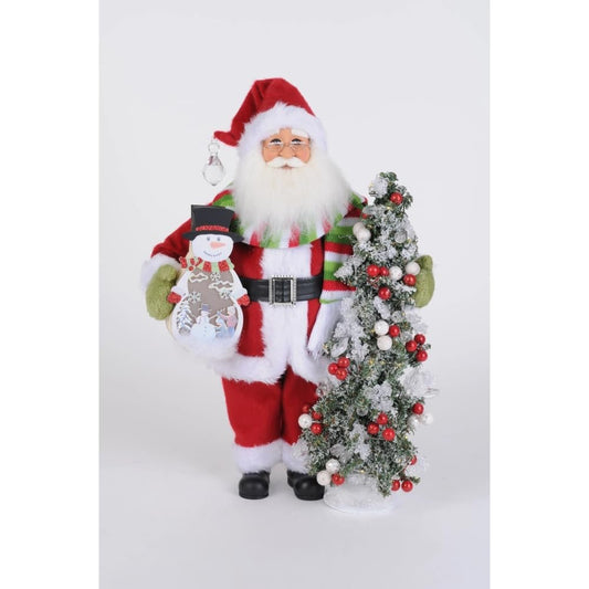 Karen Didion Lighted Snowy Days Santa Figurine Polyresin