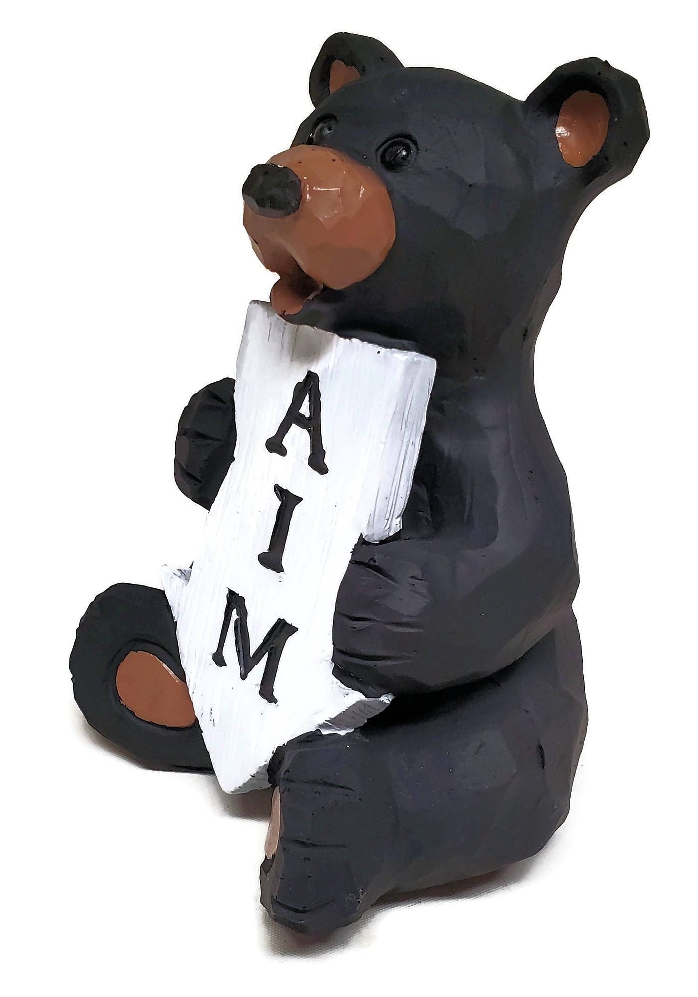 Black Bear Bathroom Decor Toilet Tank Topper Figurine - Aim