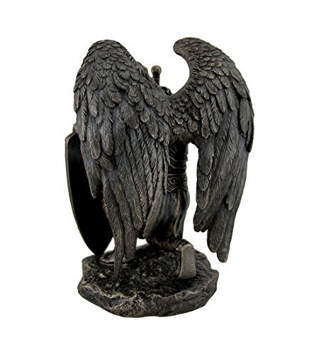 Veronese Design 8 1/4 Praise The Lord My Rock Kneeling Warrior Angel Saint Michael Cold Cast Resin Bronze Finish Sculpture