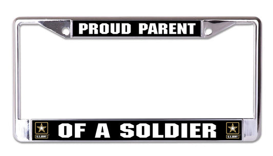 U.S. Army Proud Parent of A Soldier Chrome License Plate Frame