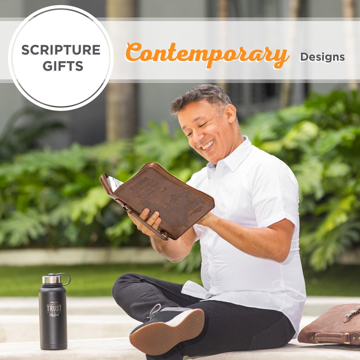 Christian Art Gifts Men's Classic Bible Cover On Wings Like Eagles Mountain Isaiah 40:31, Brown Faux Leather