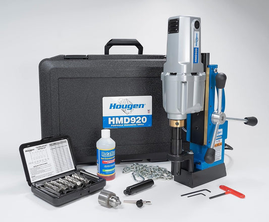 Hougen HMD920 115-Volt Magnetic Drill 3 Speed/Coolant Bottle Plus 1/2" Drill Chuck Adapter Plus 12002 Rotabroach Cutter Kit Replacement of The HMD917