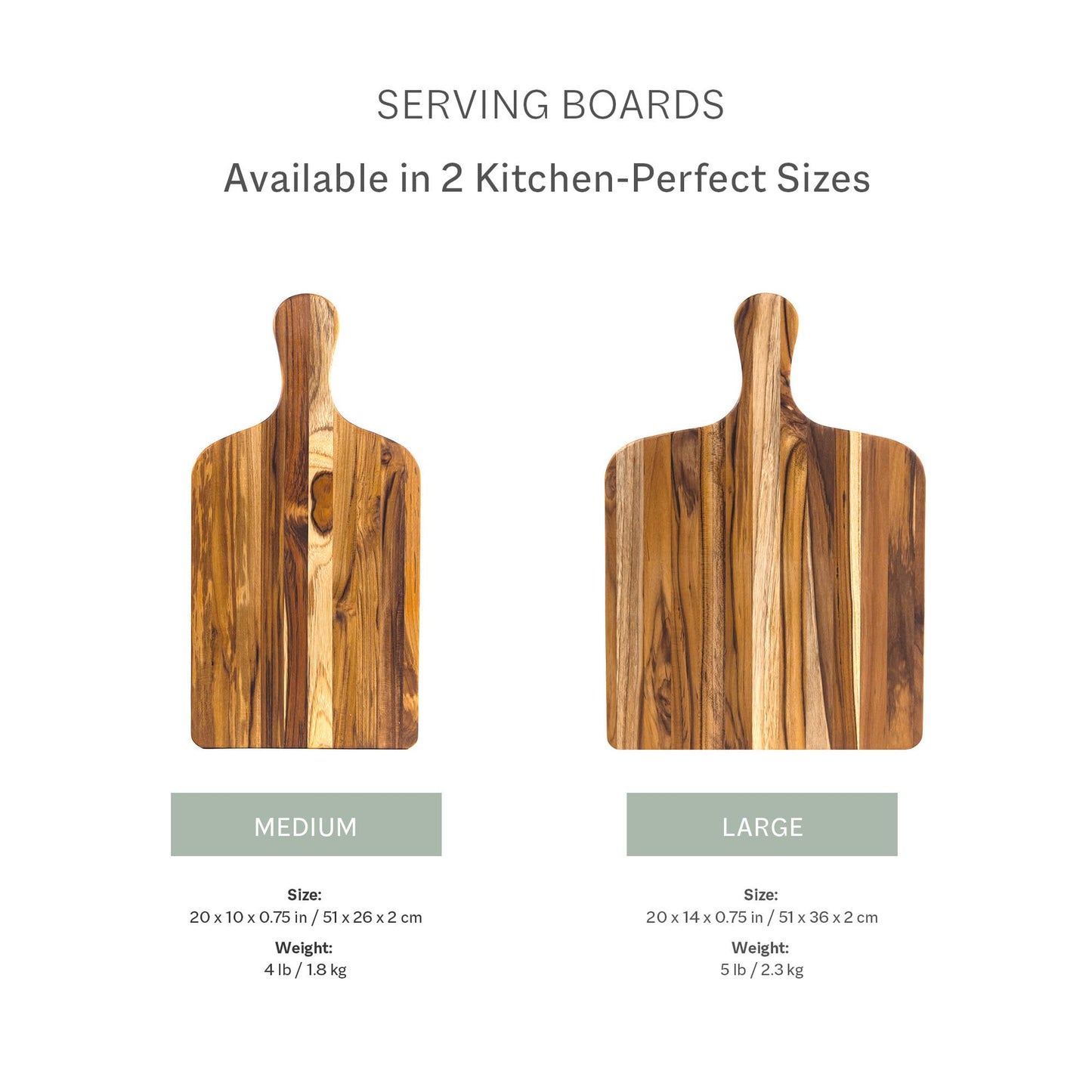 Teakhaus Marine Paddle Board with Handle - Medium Wood Cutting Board for Serving Appetizers, Cheese and Bread - Perfect Charcuterie and Tapas Board - Knife Friendly - FSC Certified