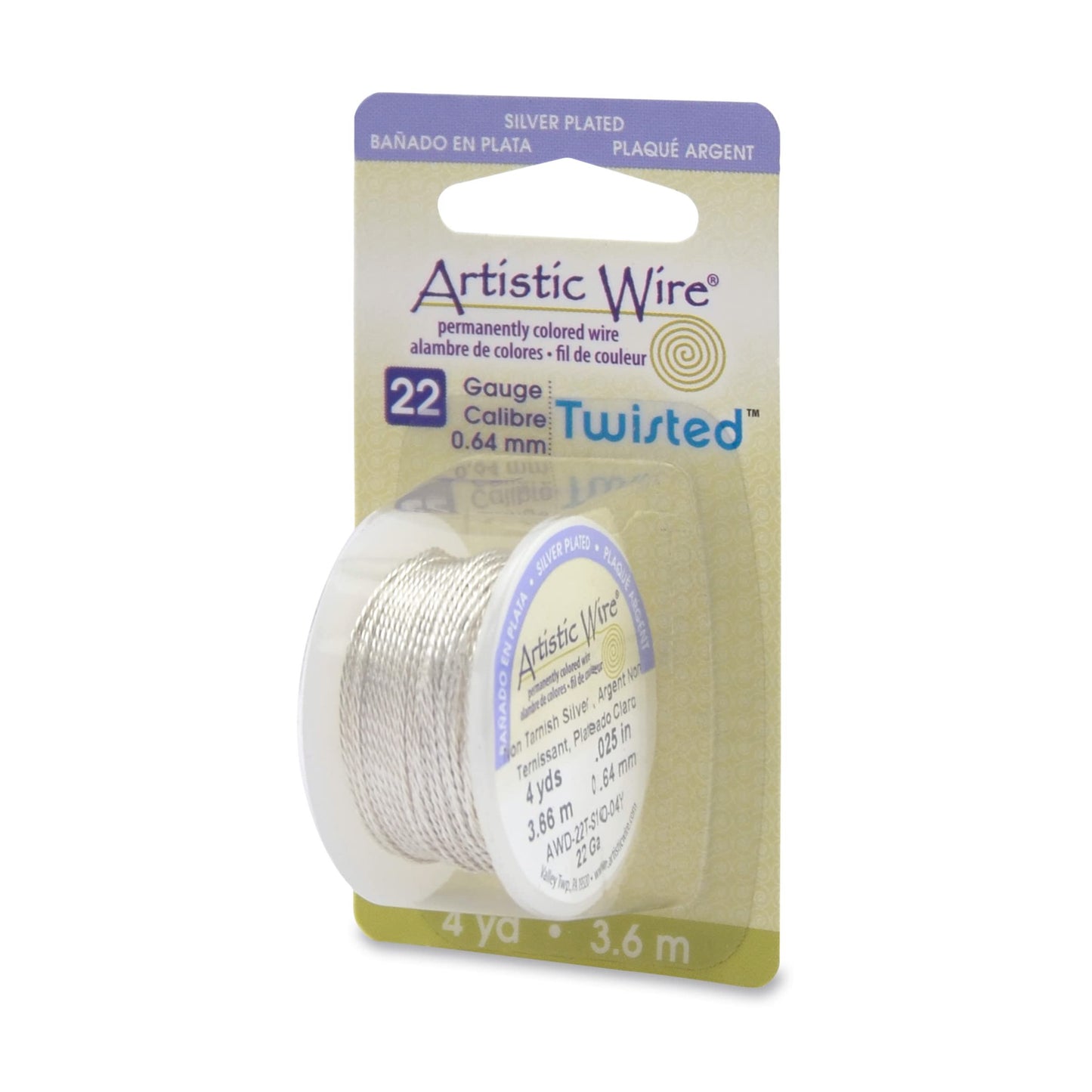 Beadalon AWD22TS1 22 Gauge Twisted Round-Non-Tarnish Artistic Wire