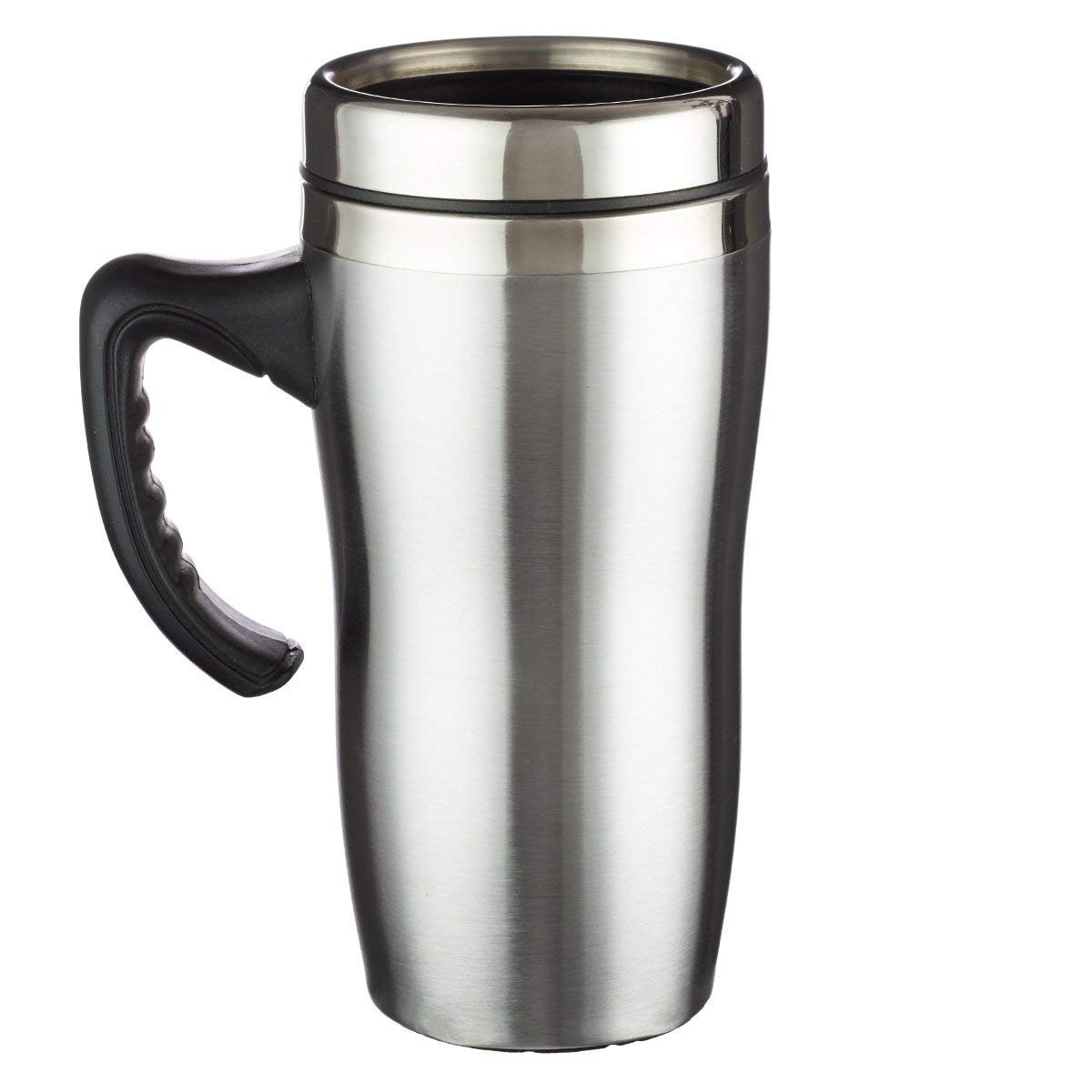 Stainless Steel Travel Coffee Mug with Lid and Handle (16 Oz Double-Wall Vacuum Insulated Cup)