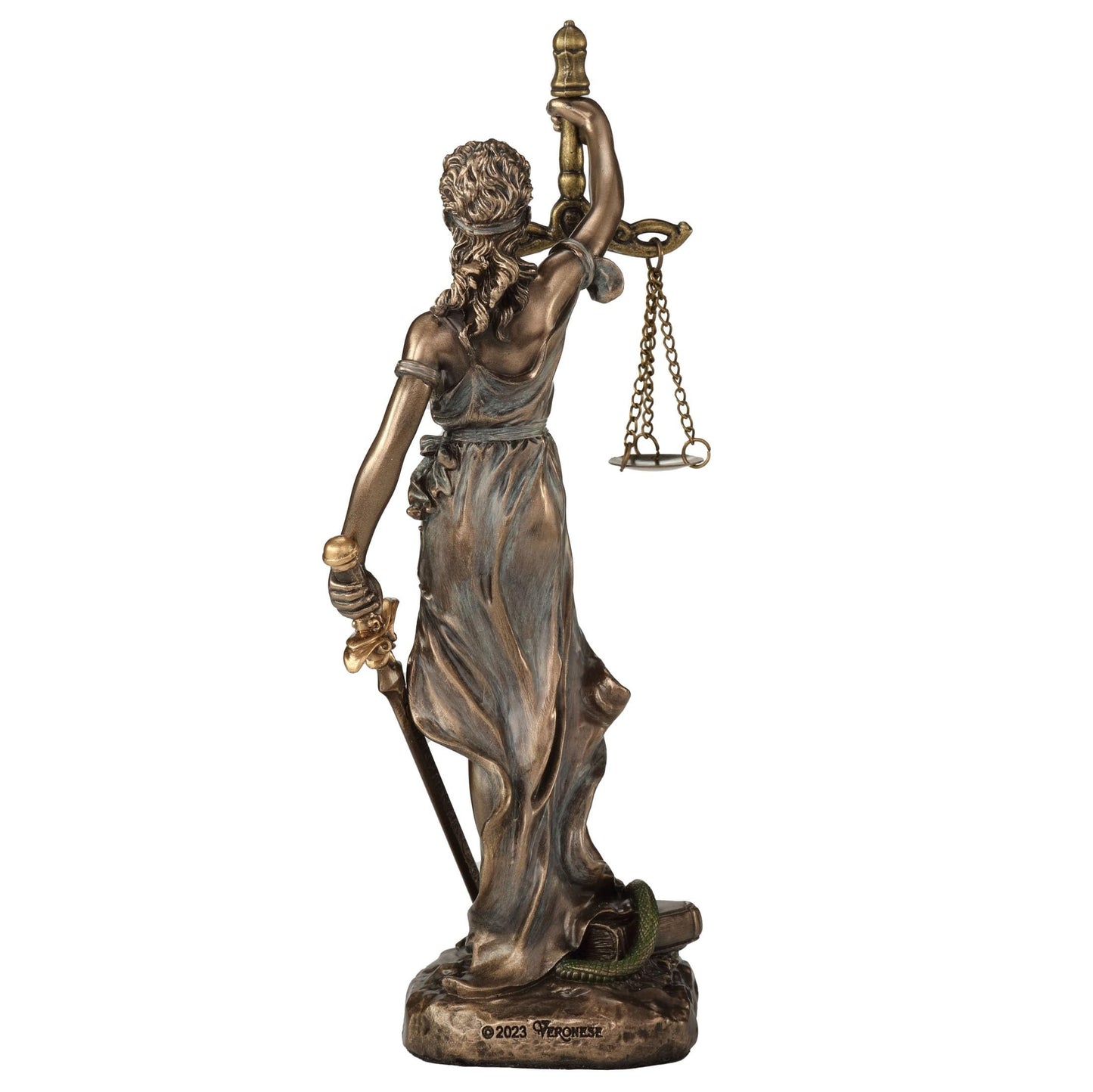 Veronese Design 6 1/2 Themis Greek Goddess of Justice Resin Sculpture Cold Cast Bronze Finish