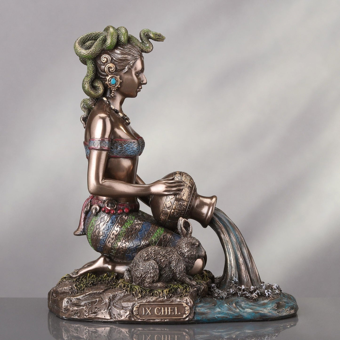 Veronese Design 6 1/4 Ix Chel Mayan Jauar Goddess of Midwifery and Medicine Cold Cast Resin Bronze Finish
