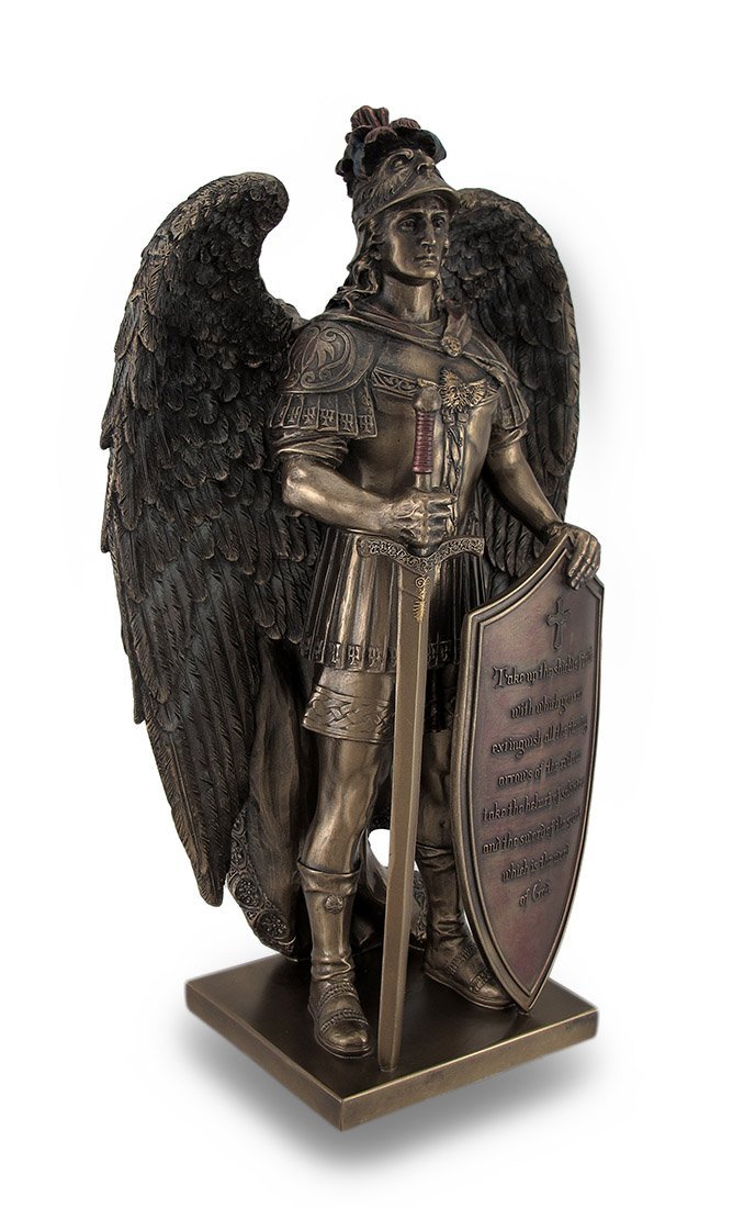 Zeckos Take Up The Shield of Faith Warrior Angel Statue Bible Verse