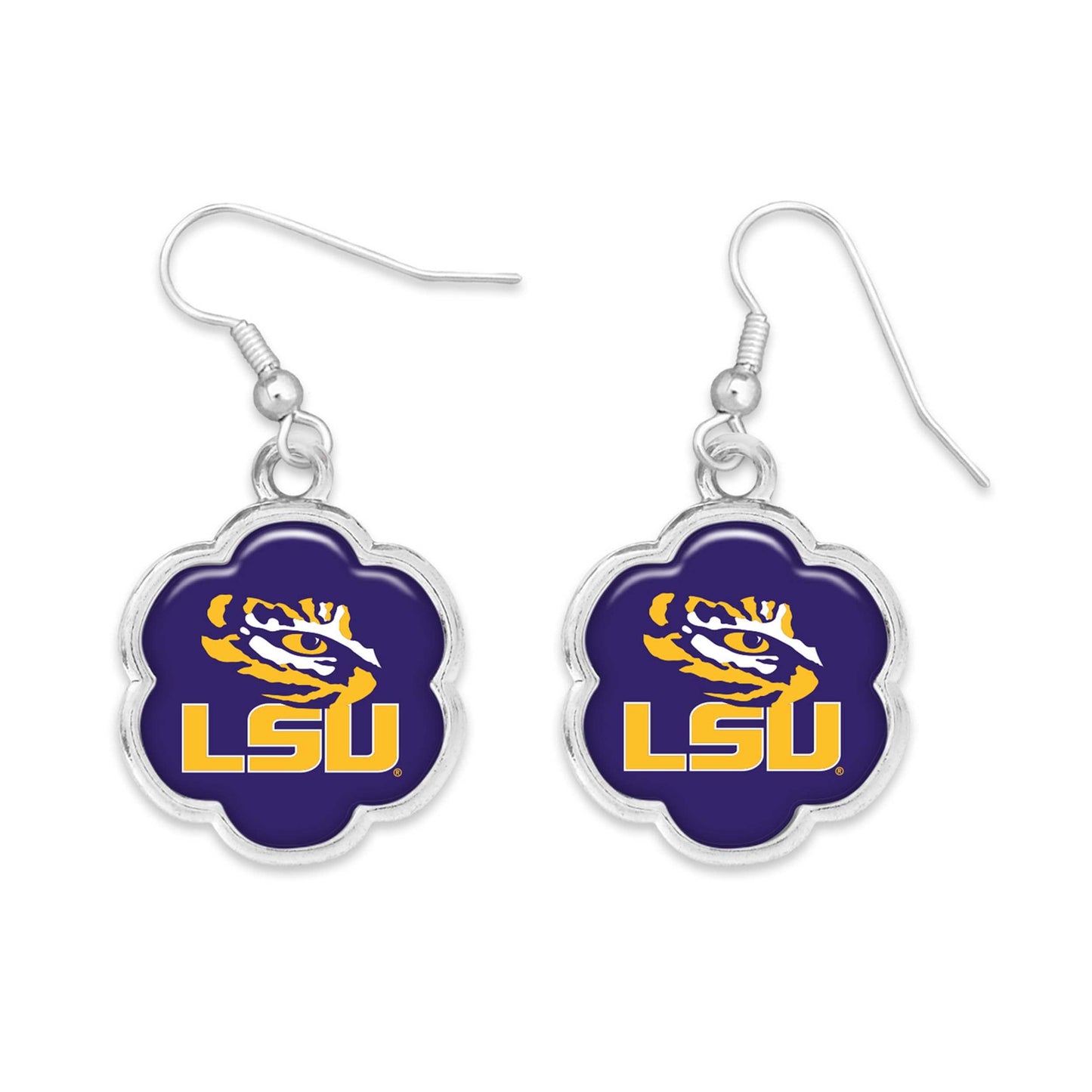 From the Heart Enterprises LSU Tigers Hazel Silver Earrings Jewelry Gift, Purple