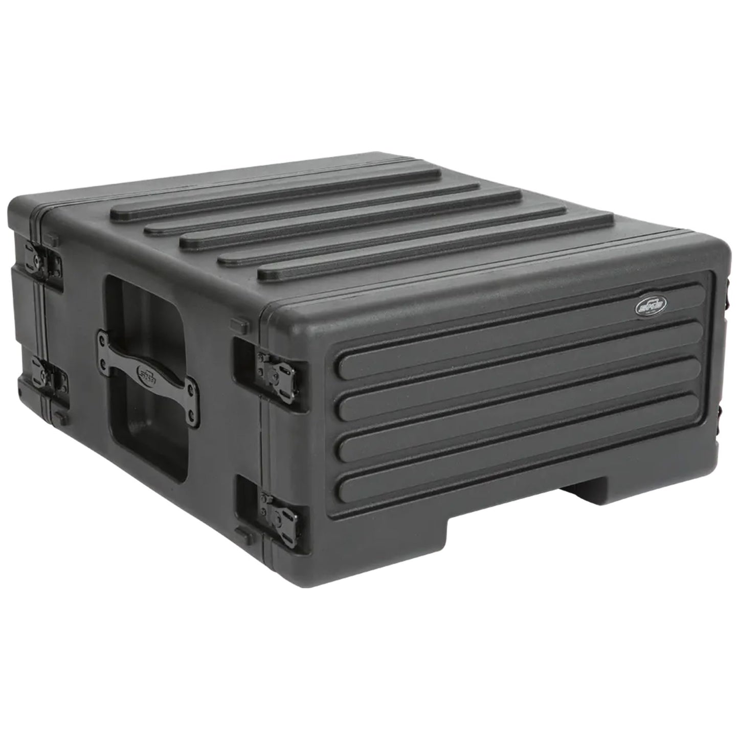 SKB 4U rSeries Rolling Rack with Integrated Back Wheels and 1-Touch Pull Handle, Comes with 4 Rack Units and Interlocking Molded Stacking Bars