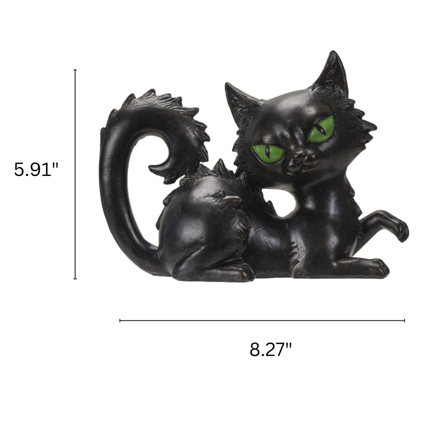 Pacific Giftware Black Cat Sitting Figurine, Spooky Collectible Polyresin Statue and Home Decoration, 8.27 Inches x 3.15 Inches x 5.91 Inches